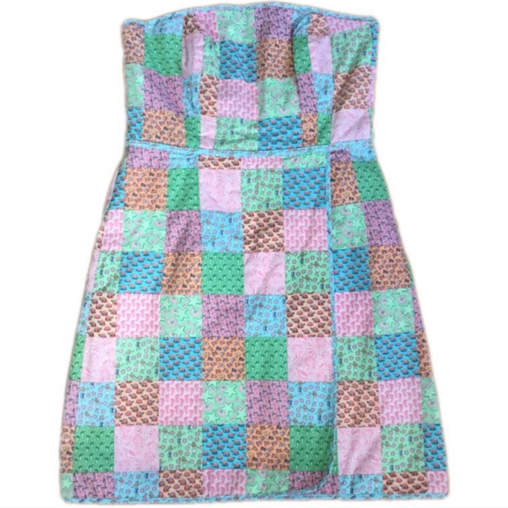 Vineyard Vines Strapless Patchwork Dress